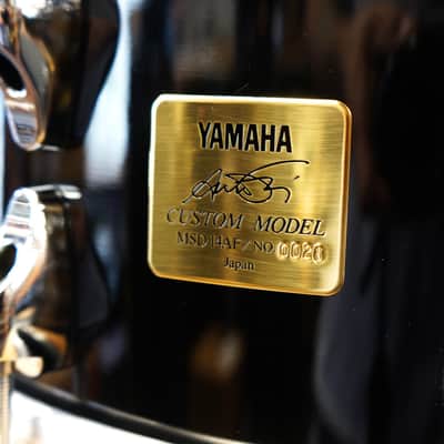 Yamaha/Japan Autog. Anton Fig Signature 6x14" Maple Snare SER.#0028- Piano Black Lqr. NOS image 15
