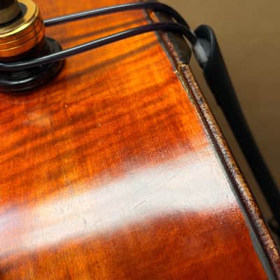 Gunter von Aue 4/4 Cello – German Made – Full Size – w/ Leather Case – Crack Repair Needed / Plays image 24