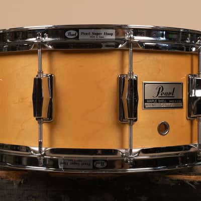 1980s Pearl 6.5x14 M-314L Natural Maple Snare Drum image 10