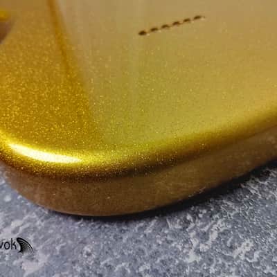 Hard Tail Diamond Gold 2PC Mahogany Strat Type Body High Gloss, Custom S-Style Body, High Gloss Vintage Part Gadget DIY Building Kit, ST Replacement image 5