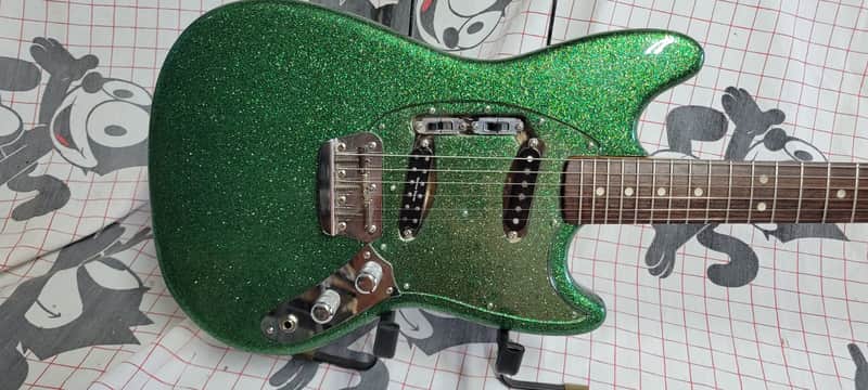 1965 Fender Duosonic, bass boat green metalflake image 1