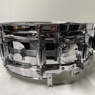 Rogers "5-Line" Dyna-Sonic 5x14" Brass Snare Drum with "Beavertail" Lugs 1967 - 1974 - Chrome image 4