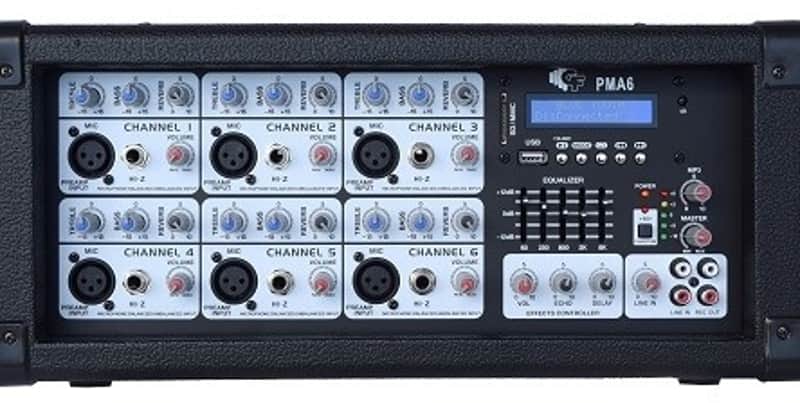 Groove Factory  PMA-6 Powered Mixer, 500 Watts w/ Bluetooth and Effects image 1