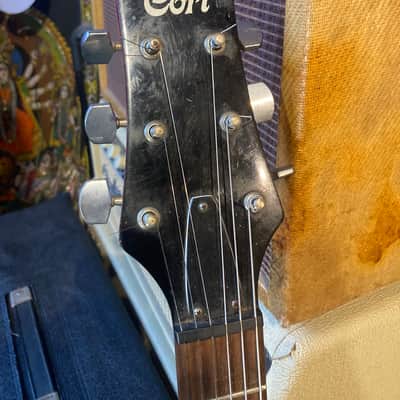 Cort CR-100 MIK Lefty Singlecut 1990s? - Cherry 🍒 Sunburst image 3