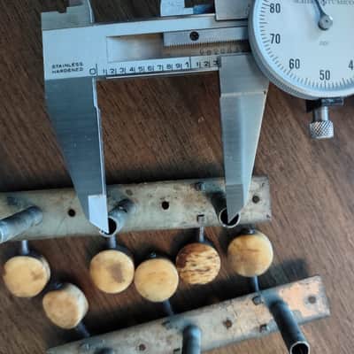 ca. 1875 Strip 3-on-a Side Guitar Tuning Machines Geared Tuners Brass image 6
