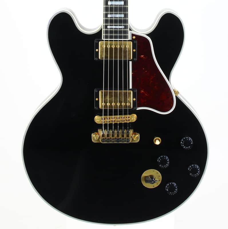 2011 Gibson Custom BB King Lucille Black | Ornate Crown Headstock Inlay ES 355 Dual Input Jacks
