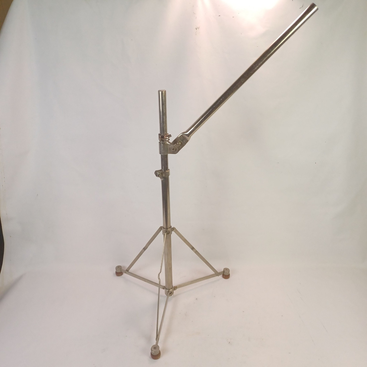 Walberg & Auge Nickel Tripod Base Stand + Boom Tube Cymbal/Drum Vintage 50s US — main photograph