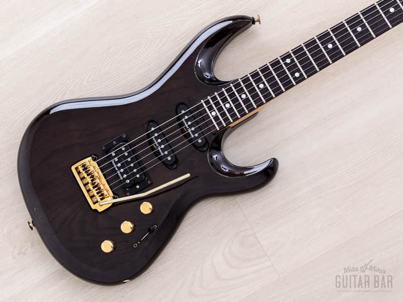 1990s Aria Pro II Custom Shop Gerry McGee Signature The Ventures SSH Superstrat, Trans Black w/ Seymour Duncan, Japan image 1