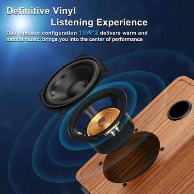 Bluetooth Vinyl Record Player Turntable with Built-In Speakers, USB & MP3 Conversion image 4