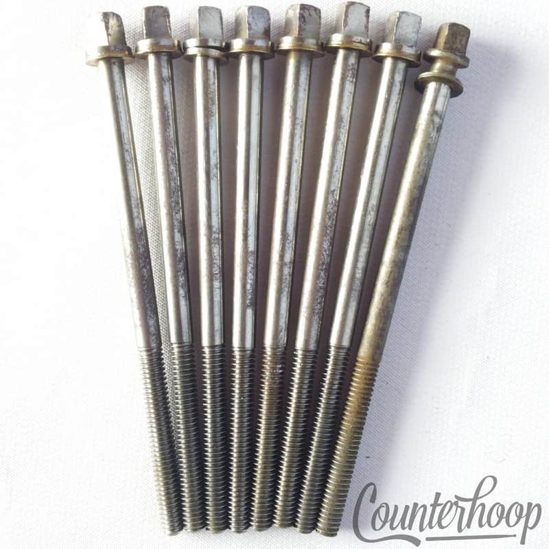 *Slingerland 8x Tension T-Rods 4" Snare Drum/Floor Tom Radio King Nickel USA 40s image 1