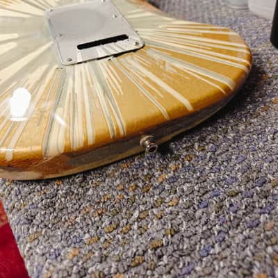 Fender FSR "Splattercaster" Standard Splatter Stratocaster with Rosewood Fretboard 2003 - 2004 - Olympic White, Aztec Gold, and Inca Silver Swirl over Black image 12