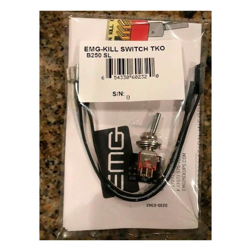 EMG MINI TOGGLE Kill SWITCH TKO OFF ( ON ) SOLDERLESS w/ CABLES B250 SIGNAL CUT image 1