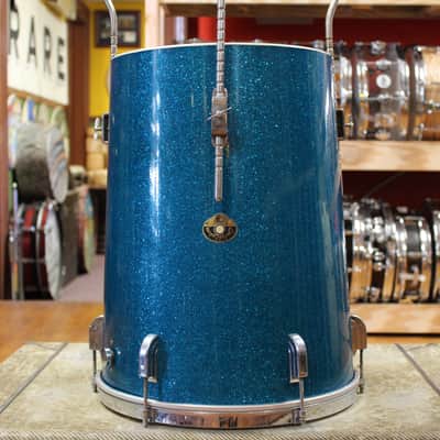 1950s Leedy and Ludwig 18x14 Conga-Tom in Aqua Sparkle image 2
