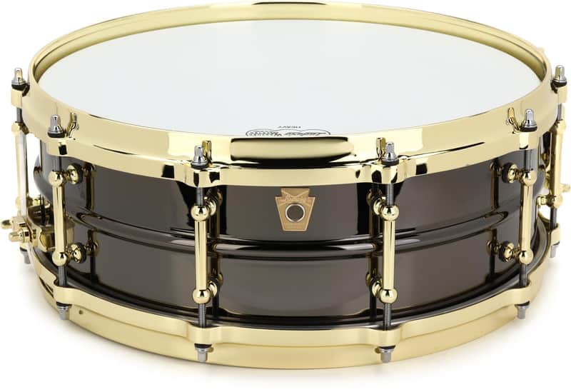 Ludwig Black Beauty Snare Drum - 5 inches x 14 inches Black Nickel with Gold Hardware image 1