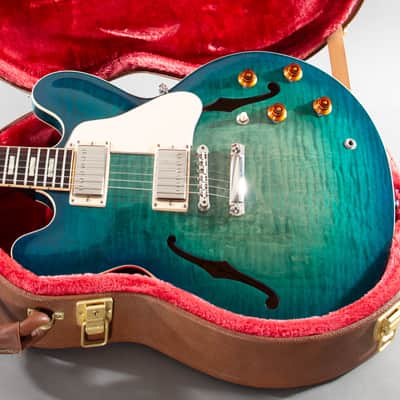 2017 Gibson ES-335 Figured Aquamarine OHSC image 1