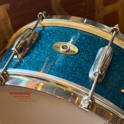 VINTAGE 1950's Slingerland JR Outfit in Blue Sparkle - 12x22, 8x12, 5.5x14 image 21
