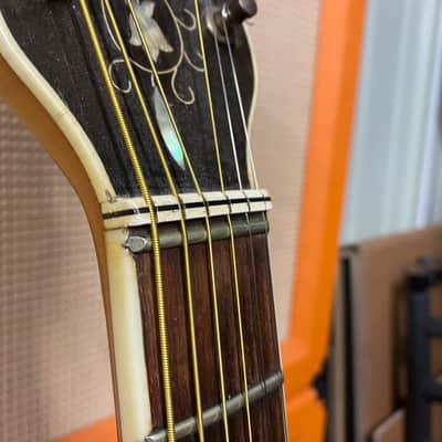 Vintage 1959 Hofner President Natural Blonde Acoustic Guitar Figured Maple Back image 10