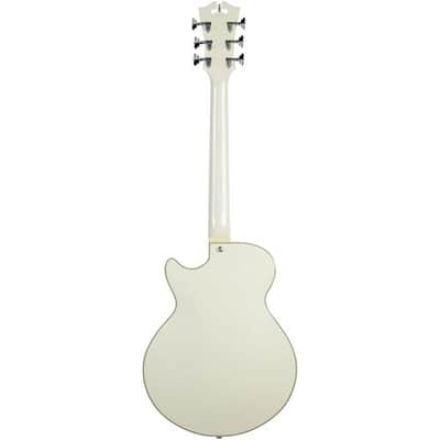 D'Angelico Guitars Premier SS Single-Cutaway Semi-Hollow Body Electric Guitar with Stopbar Tailpiece, Ovangkol Fingerboard, Champagne image 2