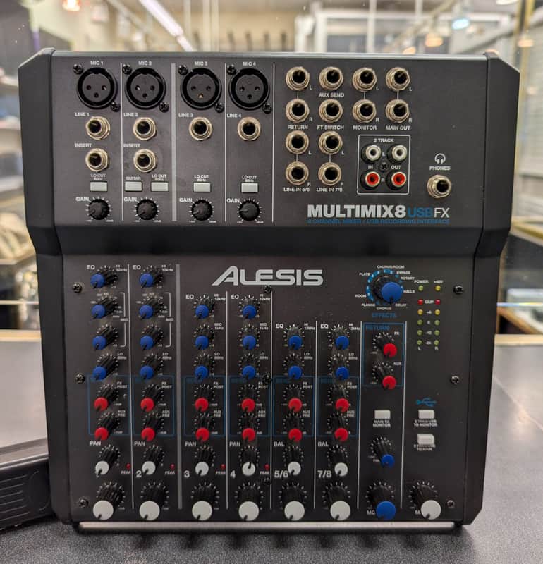 Alesis MultiMix 8 USB FX 8-Channel Mixer with Effects | Reverb