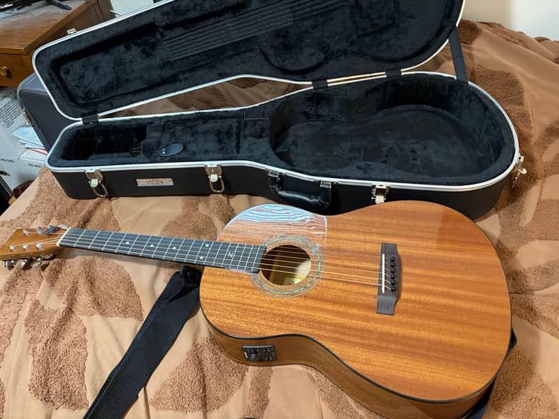 Zager 38” solid mahogany parlor acoustic electric guitar 2018-2020 - Natural image 1