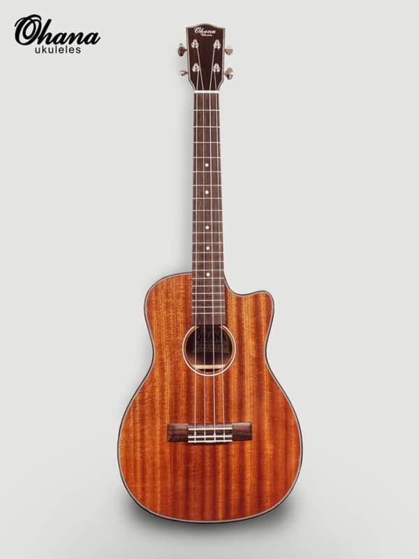Ohana Model CK-35GCE All Solid Mahogany Gloss Cutaway  Ukulele with Bag - BLEM image 1