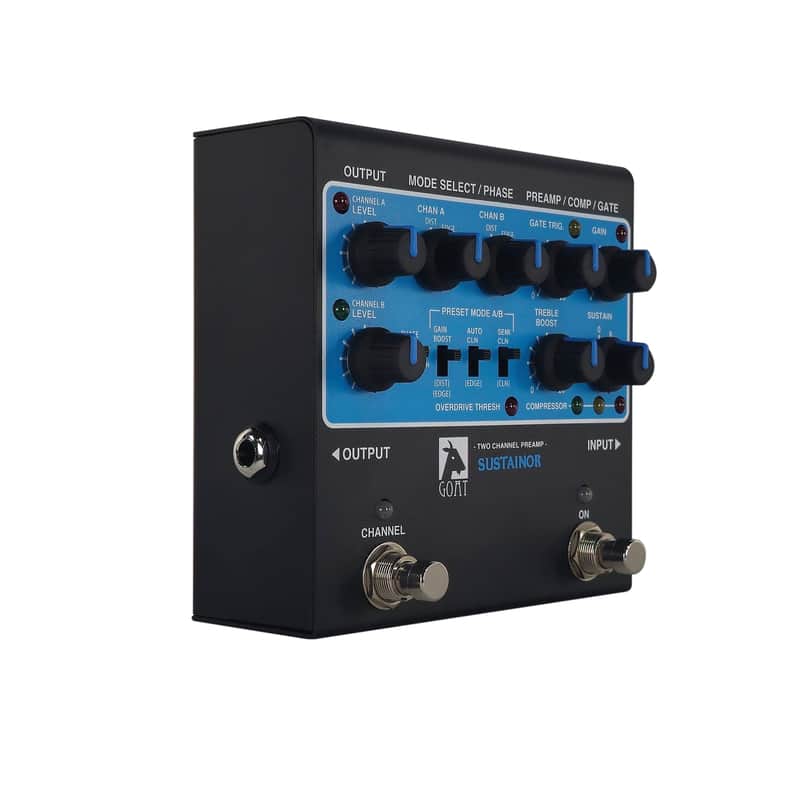 Goat Designs Blue Series Sustainor 2-Channel Preamp Pedal with