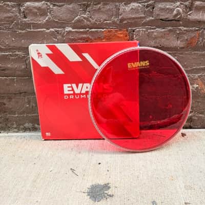 Evans Used Clear Drum Heads 16" Hydraulic Red, 12" Hydraulic Red, 12" Clear and 10" Clear Respectively image 10