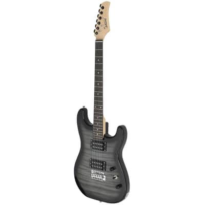 Glarry GST Electric Guitar HH Tiger Stripe Black w/ 20W Amplifier image 4