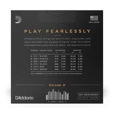 D'Addario NYXL Nickel Wound Electric Guitar Strings 3 Pack (.010 - .046) image 2
