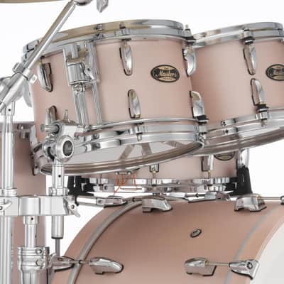 Pearl Masters Maple Gum 4-Piece Drum Set - 22/16/12/10 with R2 Air Tom System - Satin Rose Gold image 4