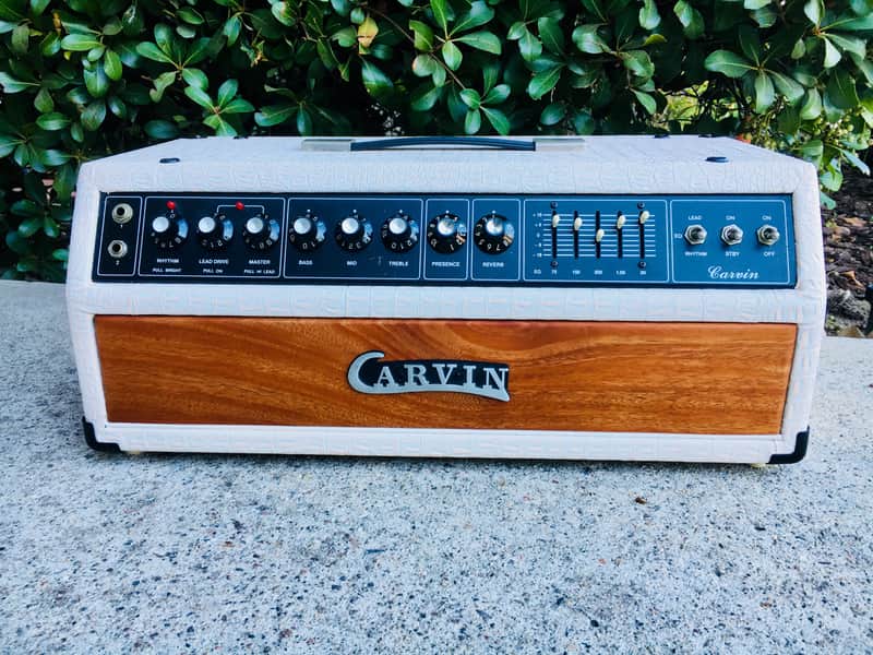 Carvin X100 1985 Custom Albino gator/mahogany image 1