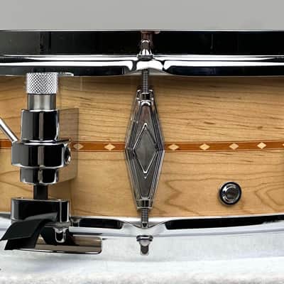 Craviotto 5x14" VIDEO Solid Maple Snare Drum - 2024 Gloss Maple w/ Mahogany Inlay image 2