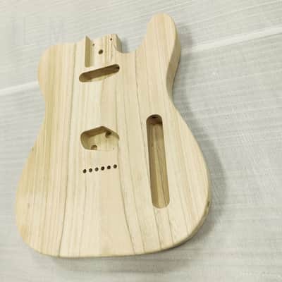 Unfinished Paulownia Wood Guitar Tele Style Body, String Through Bridge image 2