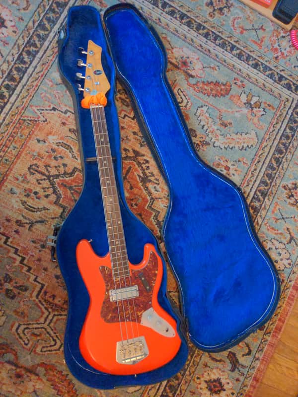 UPDATE HSC Kingston (Teisco ?) Jazz Bass Copy Red Orange image 1