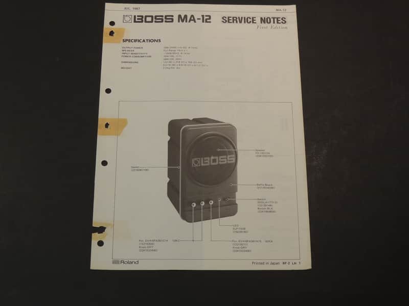Boss MA-12 Service Notes