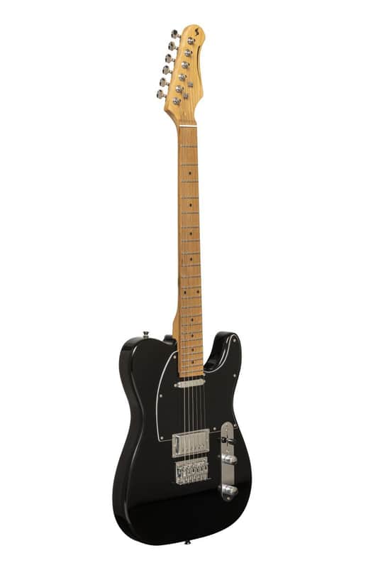 Stagg Vintage "T" Series Solid Body Electric Guitar - Black - SET-PLUS BK image 1