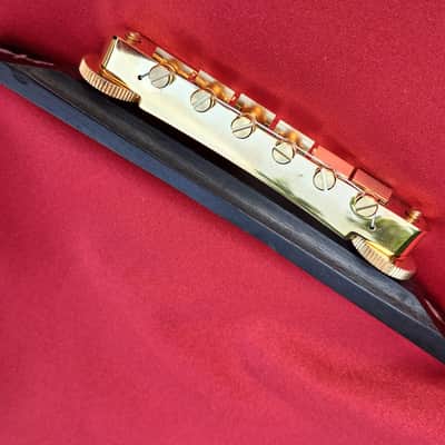 Inlaid ebony Bridge  for Gibson L-5 and high end Archtops Mid 70's - Ebony/Gold image 12