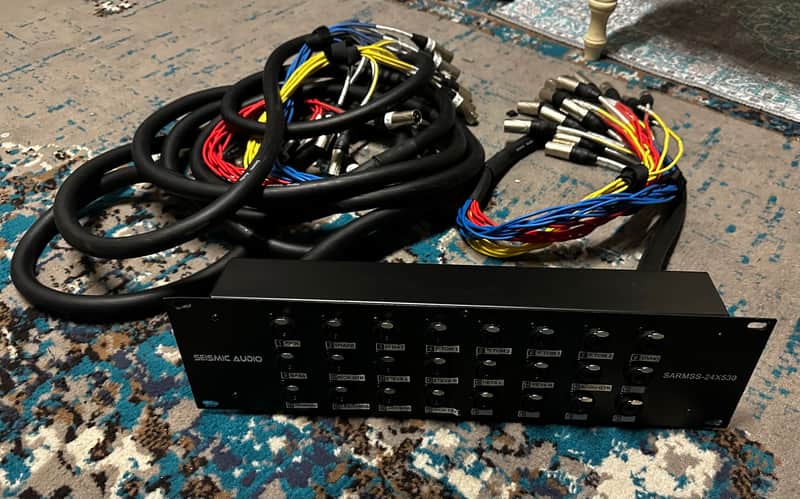 Seismic Audio SARMSS-24x530 24-Channel Rack Mount XLR/TRS Combo Splitter Snake Cable with 5' XLR Trunk and 30’ Trunk image 1
