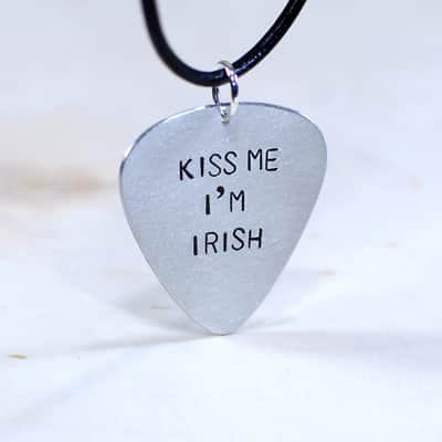 Guitar Pick Pendant Kiss Me I am Irish Saint Patricks Day Collection image 1