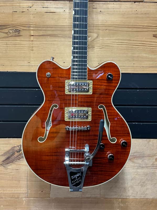 Gretsch G6609TFM Players Edition Broadkaster with Flame Maple Top 2025 - Present - Bourbon Stain image 1