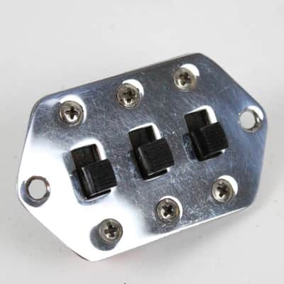 1965 Vintage Fender Jaguar Pickup Selector Switches Control Plate Chrome 1960's Pre-CBS USA image 3