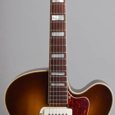 Guild  X-150 Arch Top Hollow Body Electric Guitar (1957), ser. #4462, original brown hard shell case. image 8