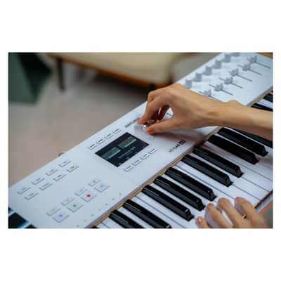 Arturia KeyLab Mk3 49 Keyboard MIDI Controller with DAW Integration, Enhanced Keybed, Visual Interface, 360-Degree Touch-Sensitive Potentiometers, Faders, Robust Wood and Aluminum Casing (White) image 7
