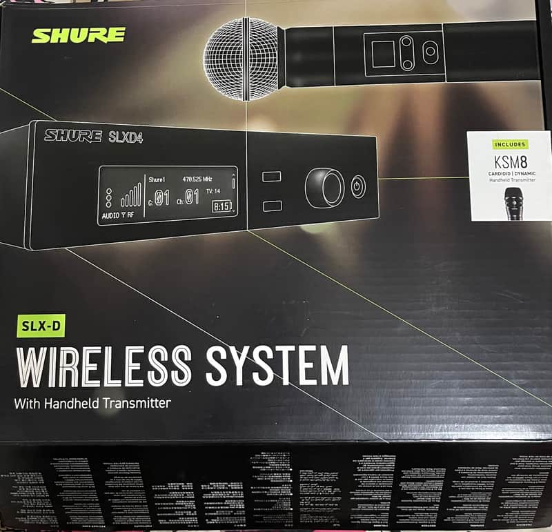 Shure SLXD24/K8B-G58 KSM8/B Handheld Vocal Wireless Microphone System 2023 - Black image 1