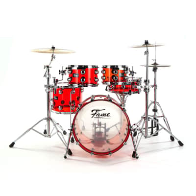 Fame Crystallica Stage Set Red Acryl - Drum Shell Set image 2