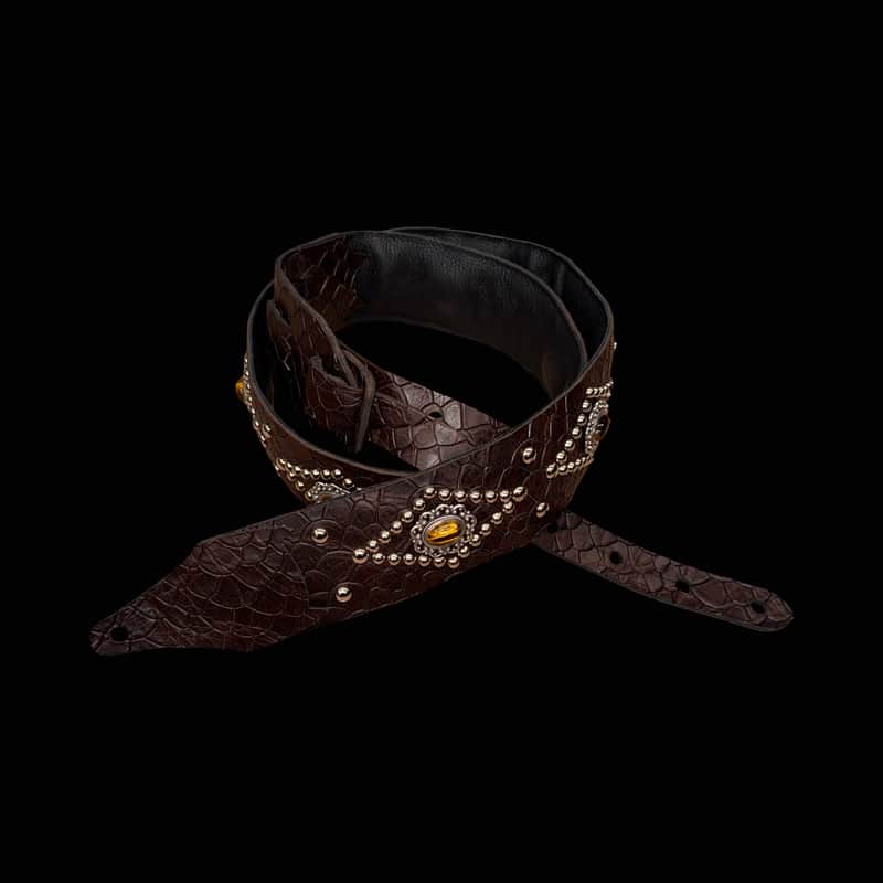 Carlino Chocolate scale leather tiger eye strap 2026 - Chocolate scale leather image 1