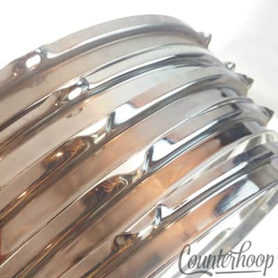 *Pearl 5x 14" Snare/Tom Drum Batter Rims/Hoops Chrome Triple Flange 6-Hole Lot* image 3