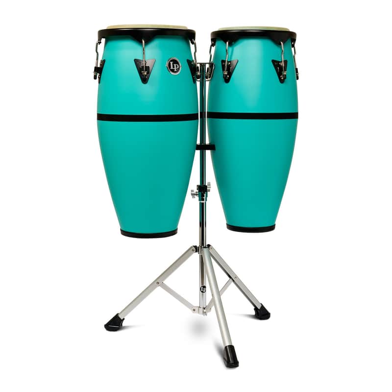 LP Discovery II Ultralight 10-11 Conga Set w/Stand, Sea Foam image 1