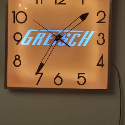 1950's-60's Gretsch Guitars & Amplifiers Pam Dealer Style Light-Up Clock Killer Cool Man Cave/Garage Item image 3