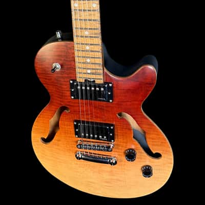 Harley Benton Aeolus Semi Hollow Electric Guitar in Frost Flame image 3